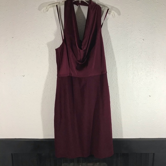 Ann Taylor Dresses & Skirts - Ann Taylor Burgundy Halter Cocktail Dress size 6